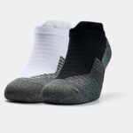 Calcetines Under Armour Run No Show Tab unisex - Paquete de 2 Negro / Blanco / Reflectante L