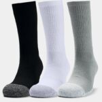 Calcetines largos HeatGear® para adulto ‑ Paquete de 3 Acero / Blanco / Blanco L