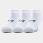 Calcetines HeatGear® No Show para adulto ‑ Paquete de 3 Blanco / Blanco / Acero M