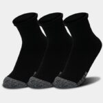 Calcetines HeatGear® QUnder Armourrter unisex - Paquete de 3 Negro / Negro / Acero L