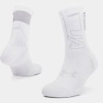 Calcetines Under Armour ArmourDry™ Run unisex Blanco / Halo Gris / Mod Gris L