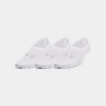 Paquete de 3 calcetines Under Armour Breathe Lite Ultra Low Liner para mujer Blanco / Blanco / Mod Gris M
