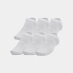 Paquete de 6 calcetines Under Armour Essential No Show unisex Blanco / Blanco / Halo Gris L