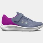 Zapatillas de running Pre-School Under Armour Pursuit 3 AC para niña Aurora Morado / Strobe / Metalico Plata 29.5