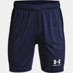 Pantalón corto Under Armour Challenger Knit para niños Midnight Marino Azul / Blanco YLG