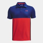 Polo Under Armour Performance Blocked para niño Bauhaus Azul / Bolt Rojo / Bolt Rojo YSM