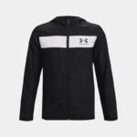 Chaqueta cortavientos Under Armour Sportstyle para niño Negro / Blanco / Negro YLG