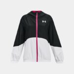 Chaqueta con cremallera completa Under Armour Woven para niña Negro / Blanco YSM