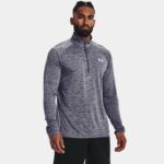 Camiseta de manga larga Under Armour Tech™ ½ Zip para hombre TempeRojo Acero / Mod Gris / Blanco S