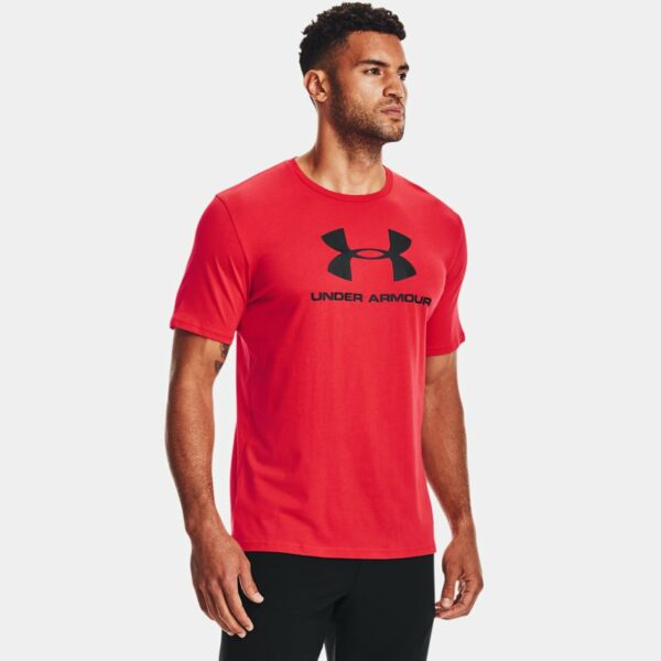 Camiseta de manga corta Under Armour Sportstyle Logo para hombre Rojo / Negro L
