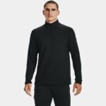 Camiseta con cremallera de ¼ Under Armour Lightweight para hombre Negro / Negro L