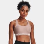 Sujetador deportivo Armour® High Crossback para mujer Dash Rosa / Blanco 32A