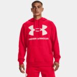 Sudadera con capucha de tejido Fleece Under Armour Rival Big Logo para hombre Rojo / Onyx Blanco L