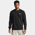 Sudadera con cuello redondo de algodón Under Armour Rival para hombre Negro / Onyx Blanco M