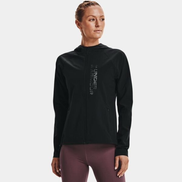 Chaqueta Under Armour OutRun The Storm para mujer Negro / Negro / Reflectante L