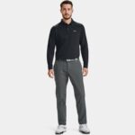 Polo de manga larga texturizado Under Armour Performance para hombre Negro / Pitch Gris M
