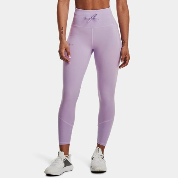 Leggings Under Armour Meridian Rib Waistband Ankle para mujer Octane / Metalico Plata L