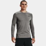 Sudadera ajustada ColdGear® para hombre Charcoal Light Heather / Negro L