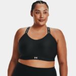 Sujetador deportivo Under Armour Infinity Mid Covered para mujer Negro / Negro / Blanco 3X
