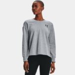 Sudadera Under Armour Rival Fleece Oversized para mujer Acero Medium Heather / Negro M