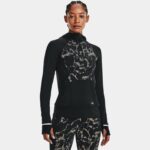 Sudadera con capucha y media cremallera Under Armour OutRun The Cold para mujer Negro / Negro / Reflectante M