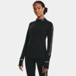 Camiseta de manga larga Under Armour OutRun The Cold para mujer Negro / Negro / Reflectante M