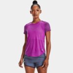 Camiseta de manga corta Under Armour Streaker SnowCloud para mujer Strobe / Strobe / Reflectante S