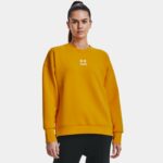 Camiseta Under Armour Summit Knit Oversize para mujer Cruise Oro / High-Vis Amarillo / Piedra M