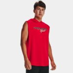 Sudadera con capucha sin mangas Under Armour Mesh Sport para hombre Radio Rojo / Negro S